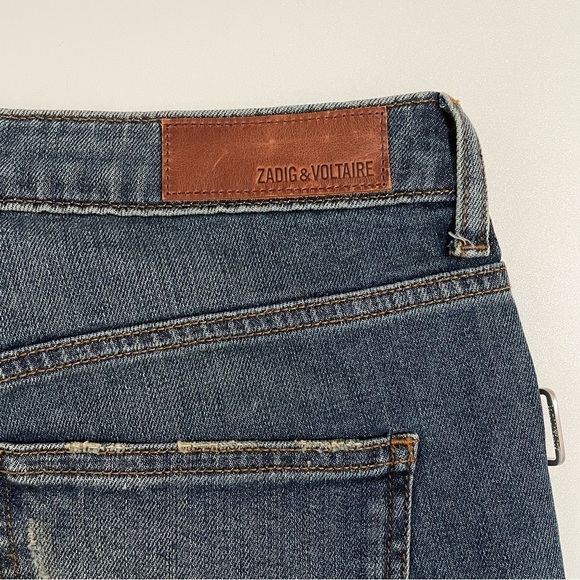 Zadig & Voltaire Eva Use Studded Pocket Distressed Slim Fit Jeans 28 - Picture 12 of 16